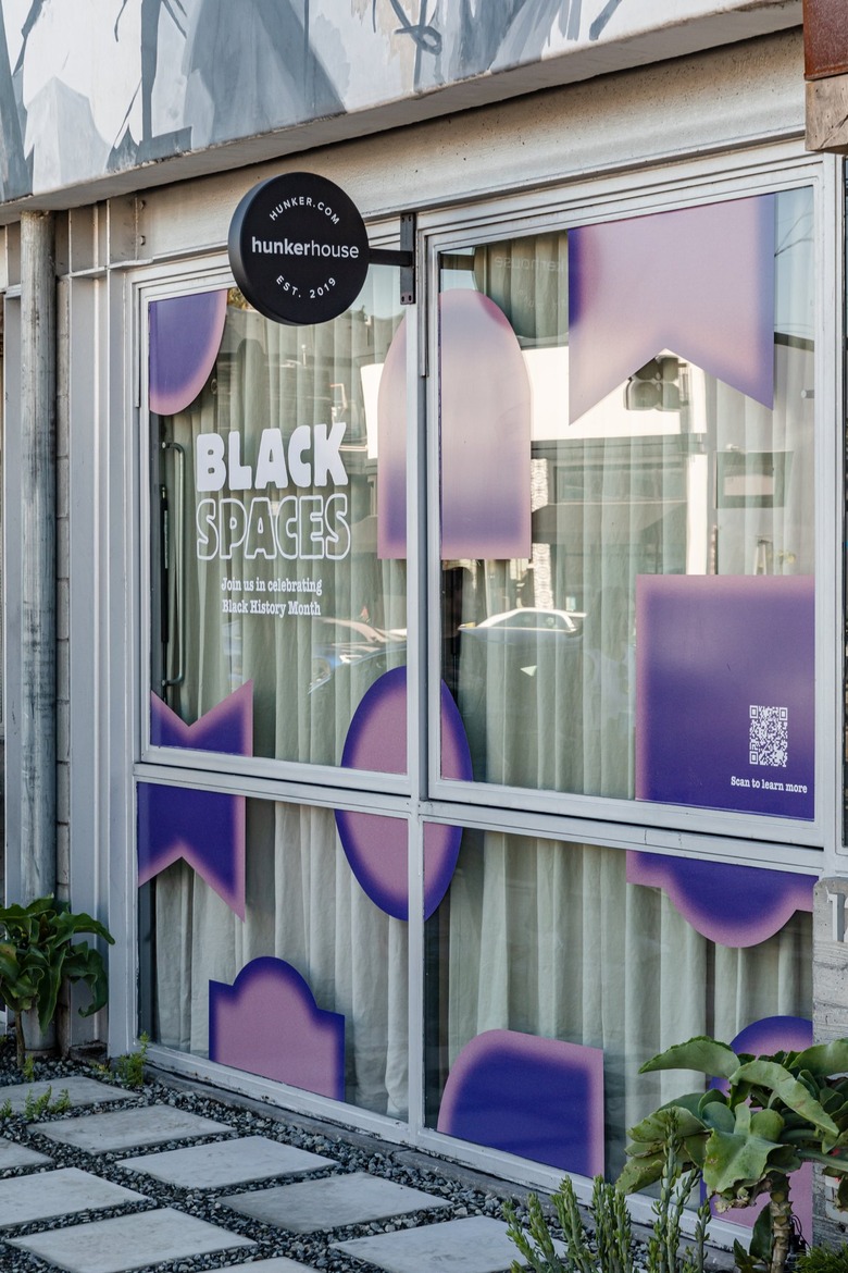 Black Spaces iteration of Hunker House showroom exterior