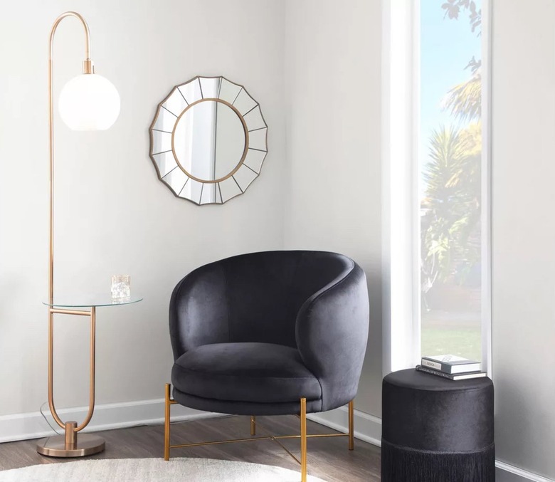 Silver Orchid Trombone Tray Table Floor Lamp