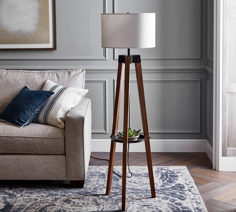 Pottery Barn Miles Tripod Wood Floor Lamp