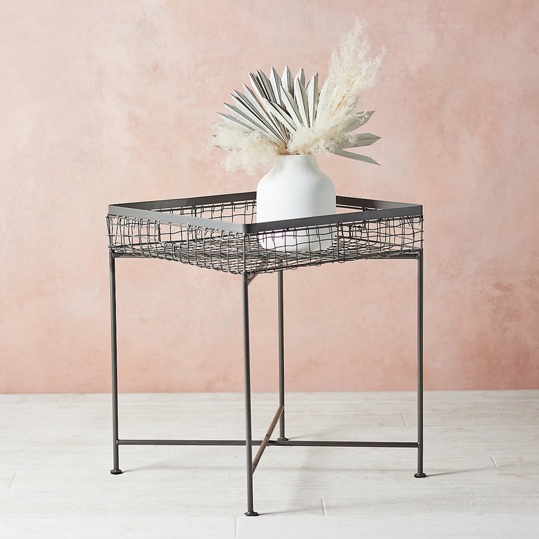 wire side table plant stand