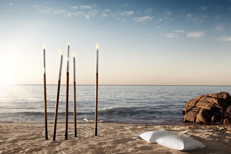 outdoor torch on a beach