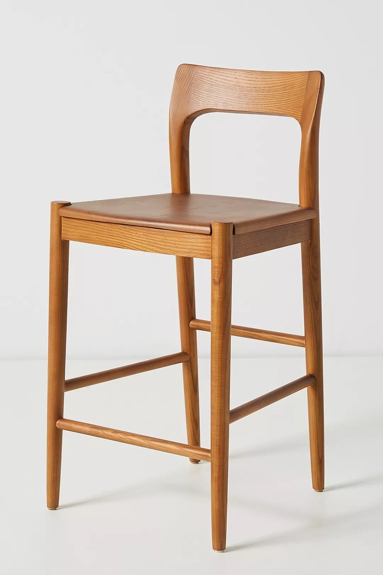 Wooden counter stool