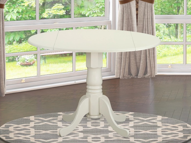 Alcott Hill Maytham Drop Leaf Solid Wood Pedestal Dining Table