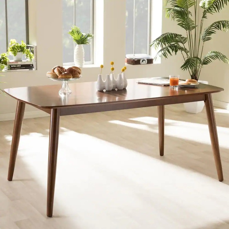 Baxton Studio Flora Medium Brown Finished Wood Dining Table