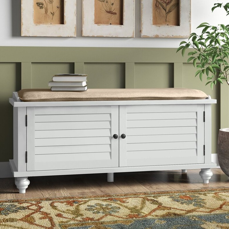 Beachcrest Home Indialantic Velvet Cabinet Storage Bench