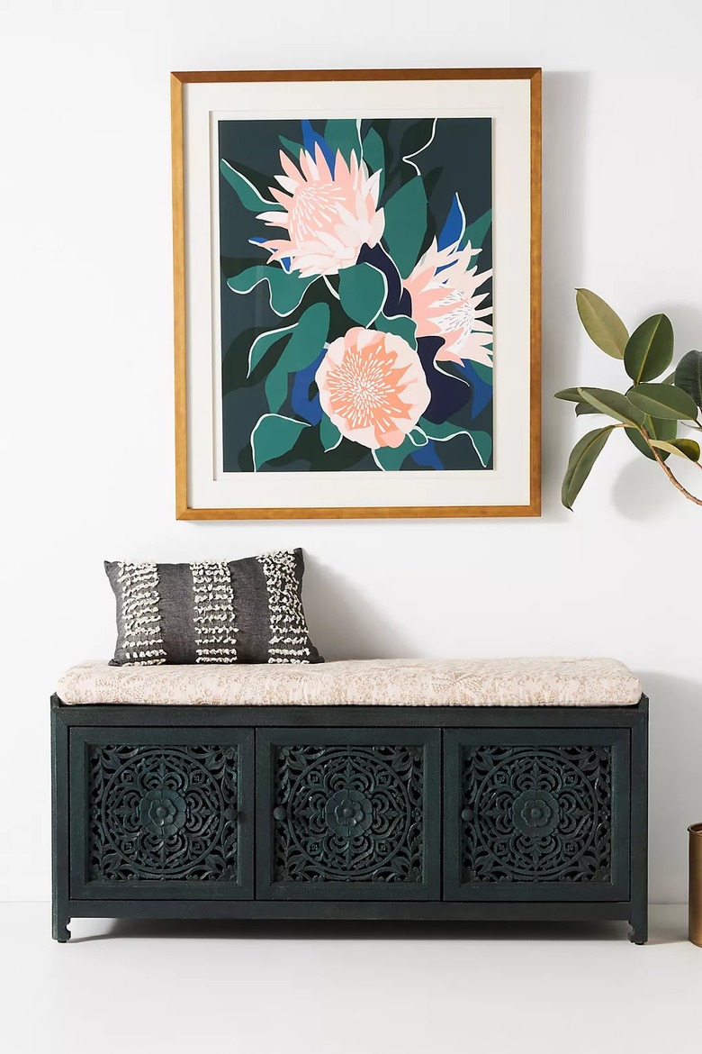 Anthropologie Handcarved Lombok Storage Bench