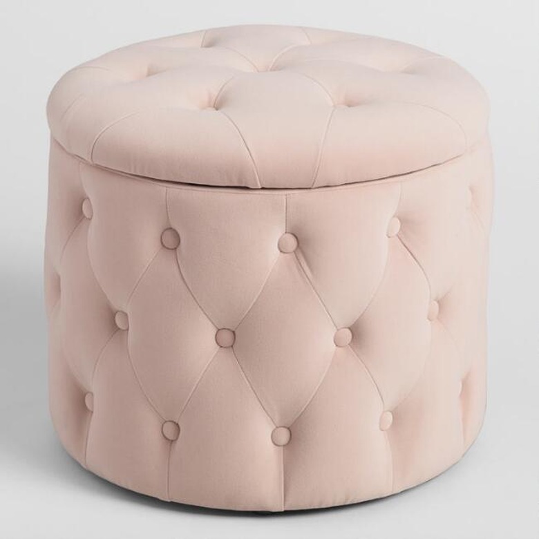 world market pastel tufted velvet storage ottoman