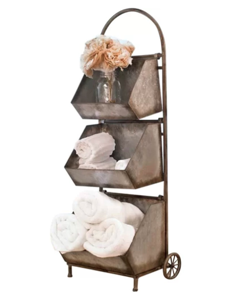 birch lane rolling bathroom shelf