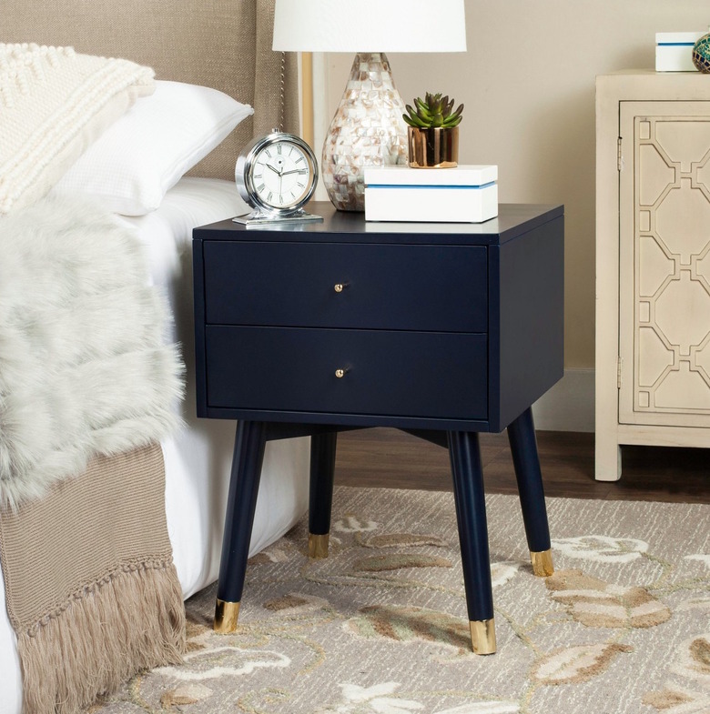 blue bedside table