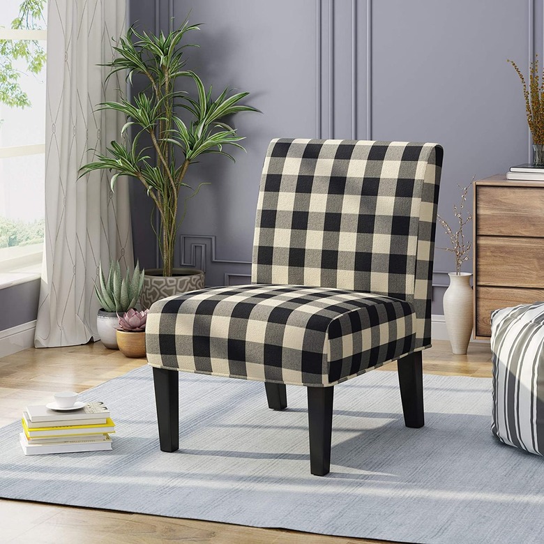 checkered farmhouse chair