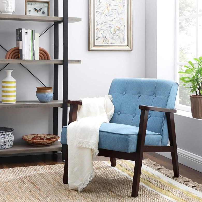 blue accent chair