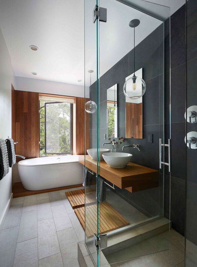 midcentury modern bathroom with sleek clean lines