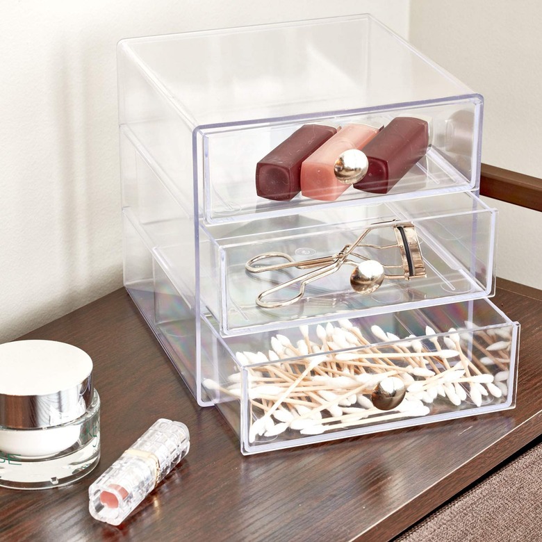 clear 3-drawer organizer