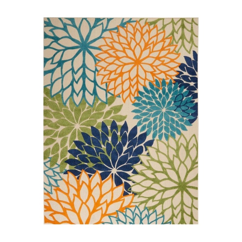 Nourison Multicolor Floral Modern Indoor/Outdoor Area Rug
