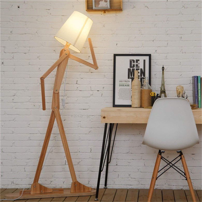 cool adjustable wooden floor lamp from HROOME