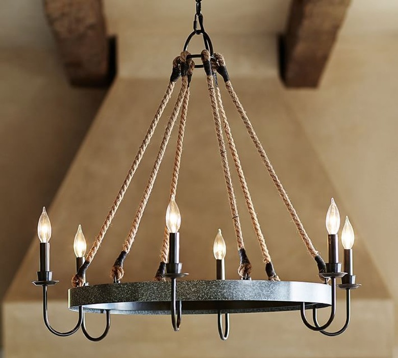 rustic chandelier rope