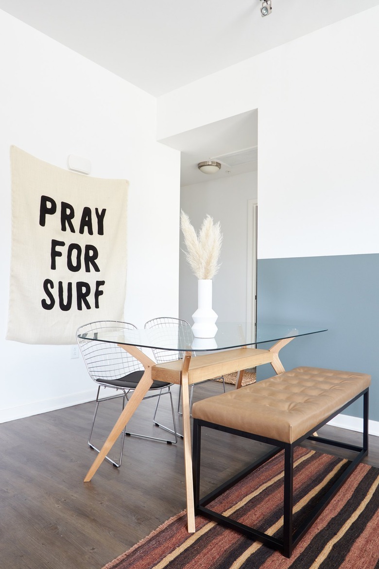 small apartment decorating ideas with glass table