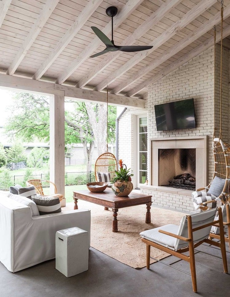 creative ways to cover your patio barn roof style natural wood