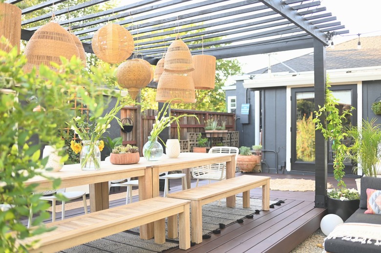 Black Open Slat Patio Cover