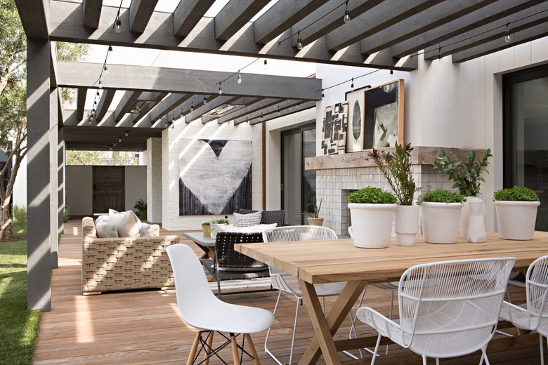 Dark Open Slat Patio Cover