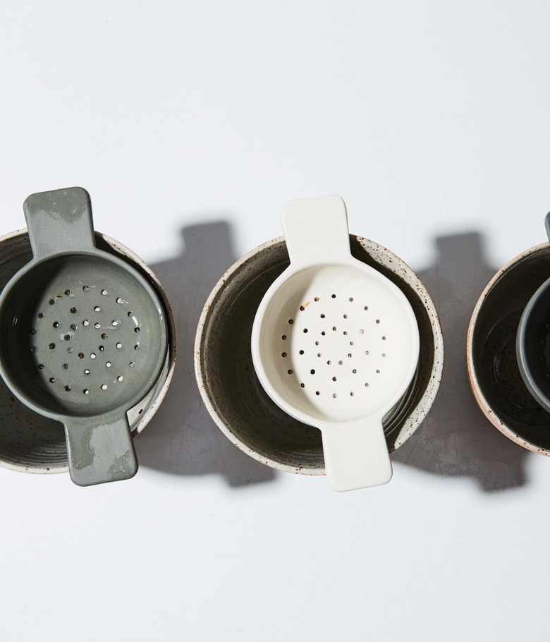 earthenware tea strainer