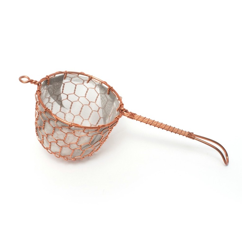 large copper tea strainer