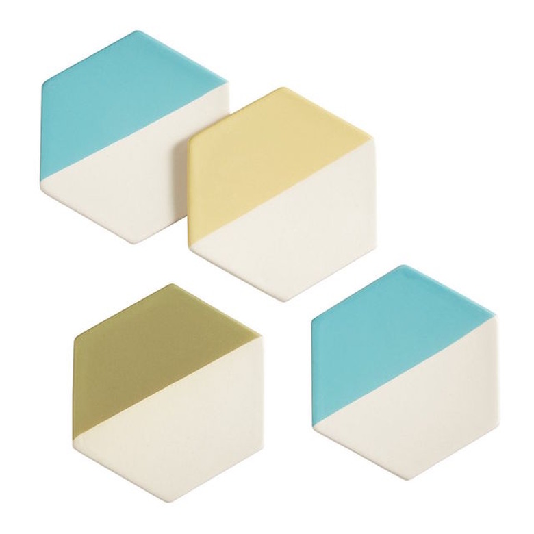 hexagon graphic coasters