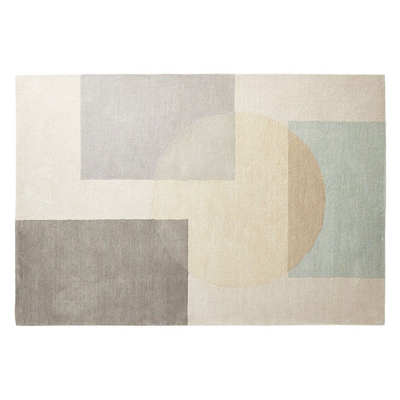 neutral colorblock rug