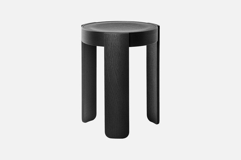 wooden accent stool in black