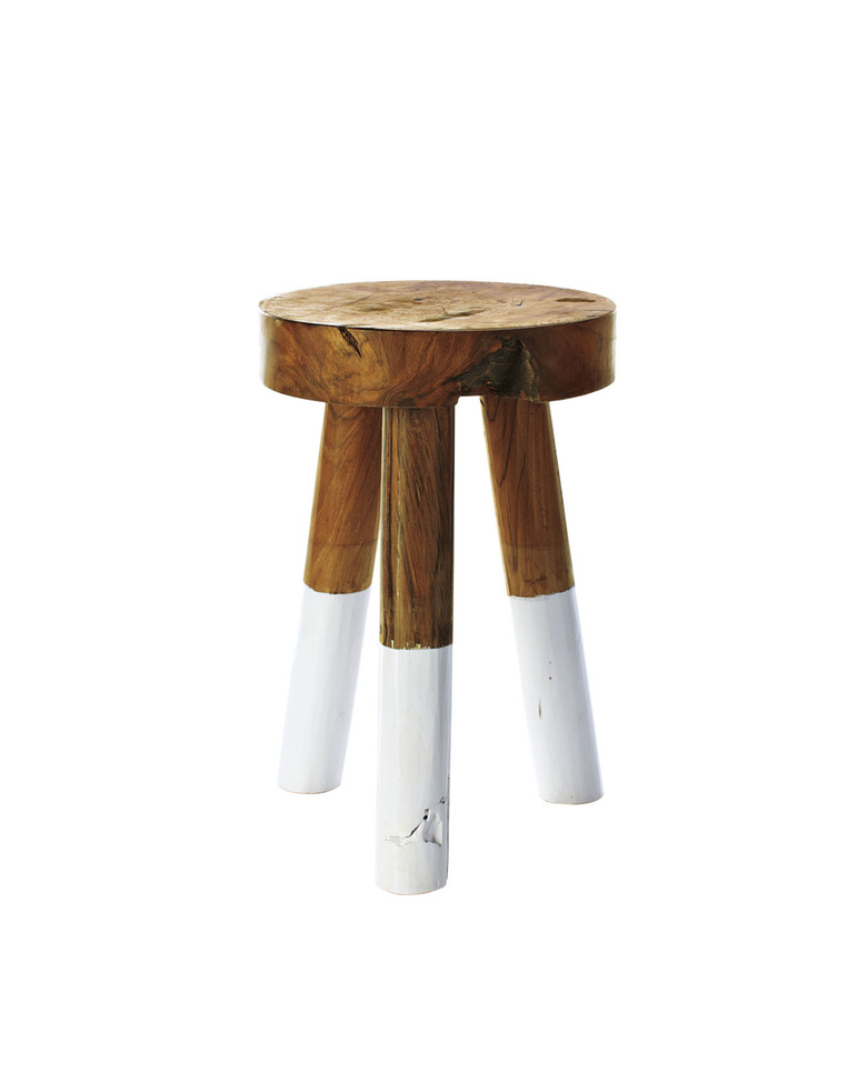 rustic wooden stool with dip-dyed legs