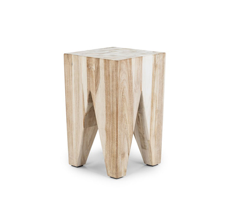 wooden tree stump accent stool