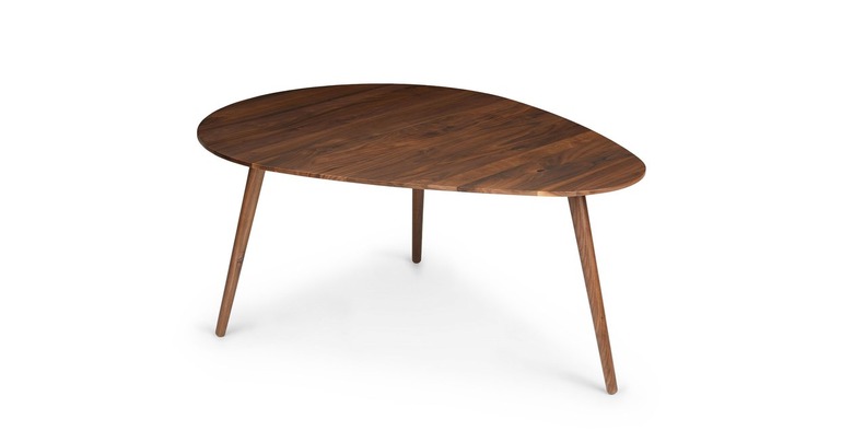 Irregular shaped tripod wood minimal coffee table