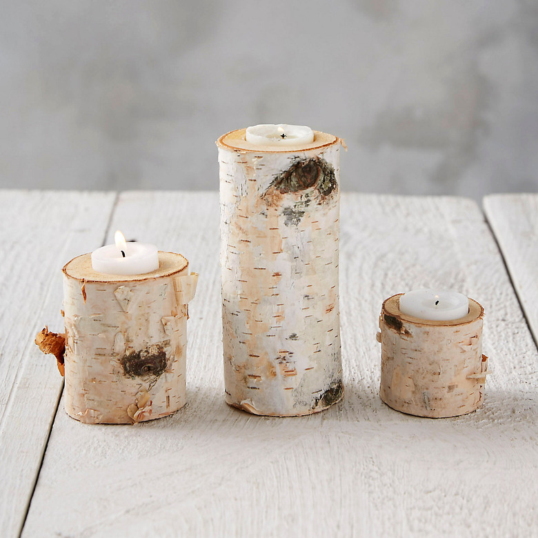 birch tea light holder