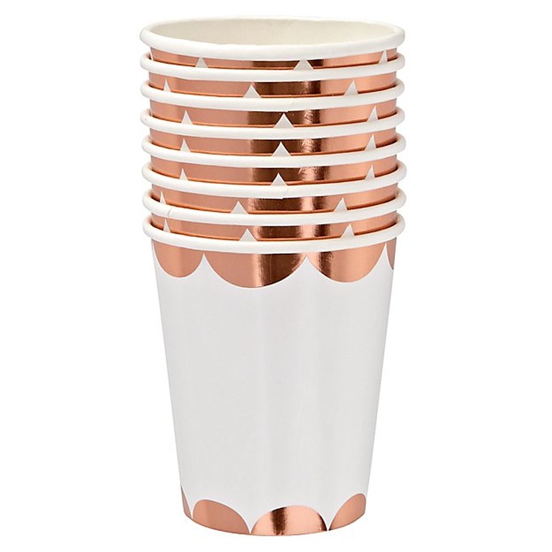 rose gold party cups