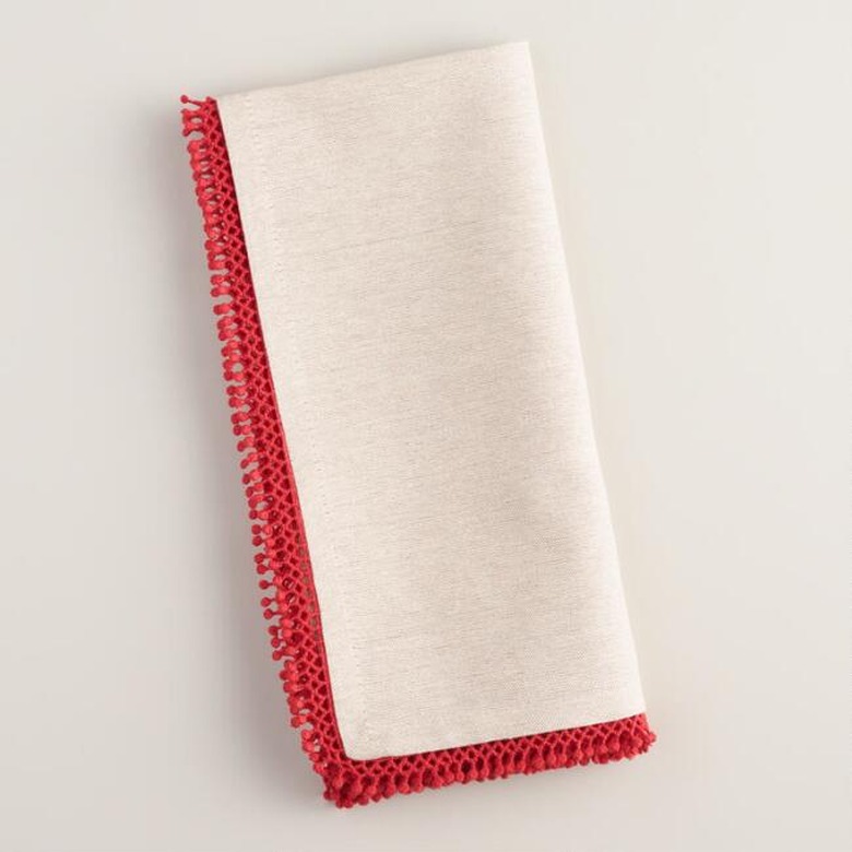 red trim napkins