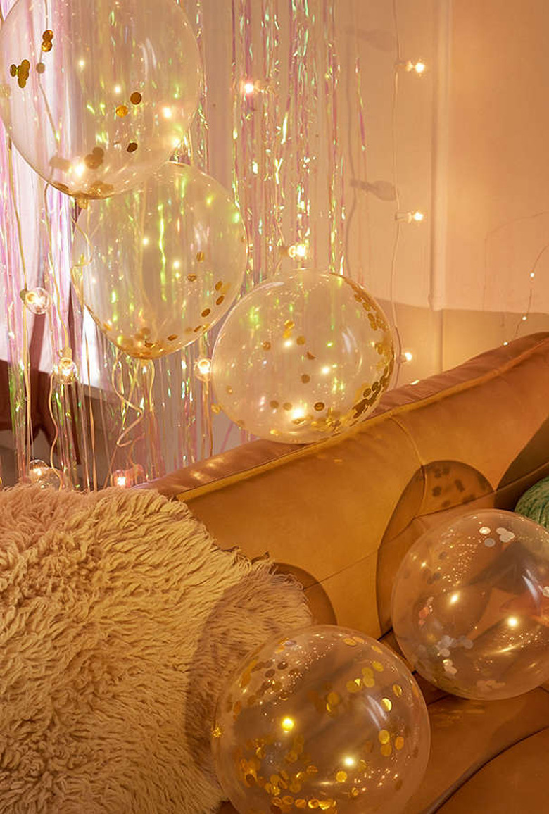 gold confetti balloon set