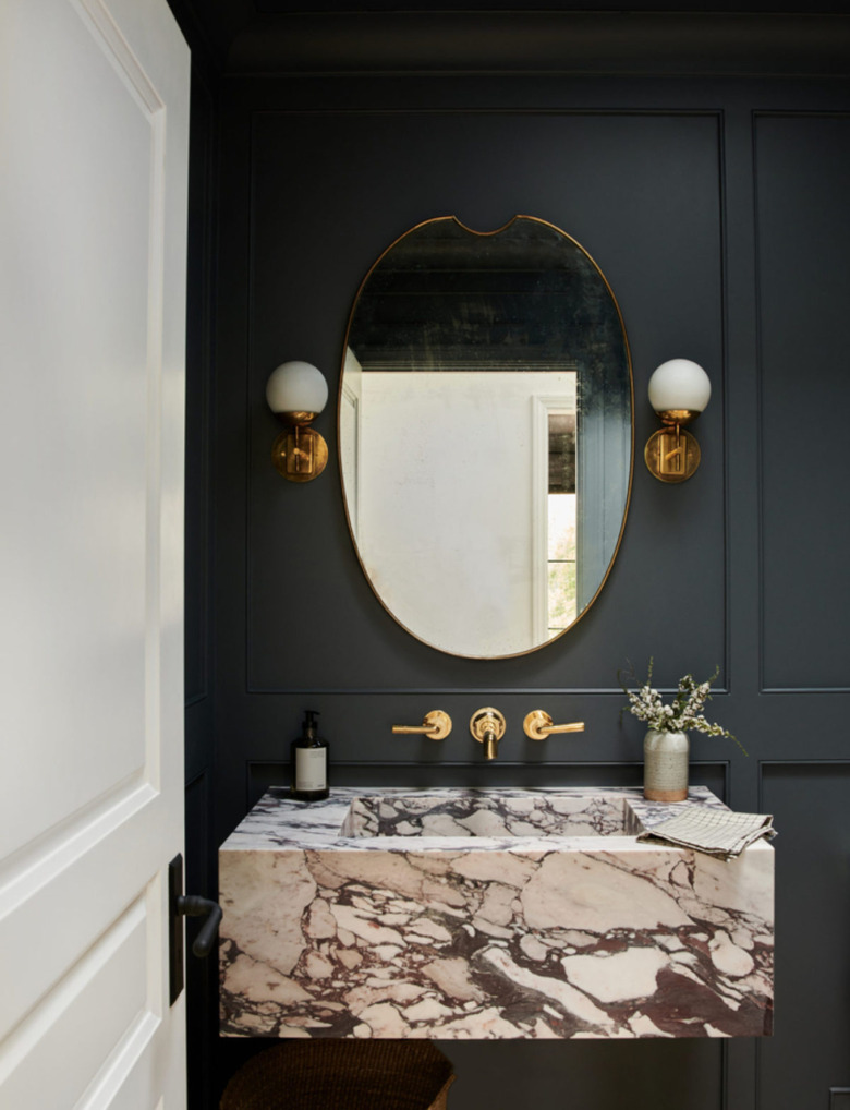 Bathroom with black walls