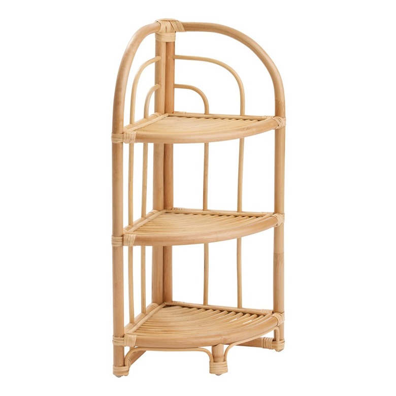 rattan corner shelf