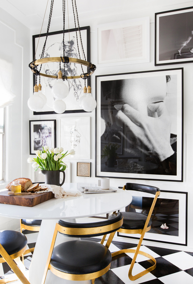 black and white gallery wall