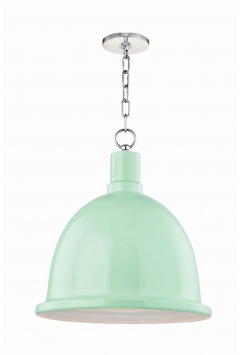 mint green industrial pendant light