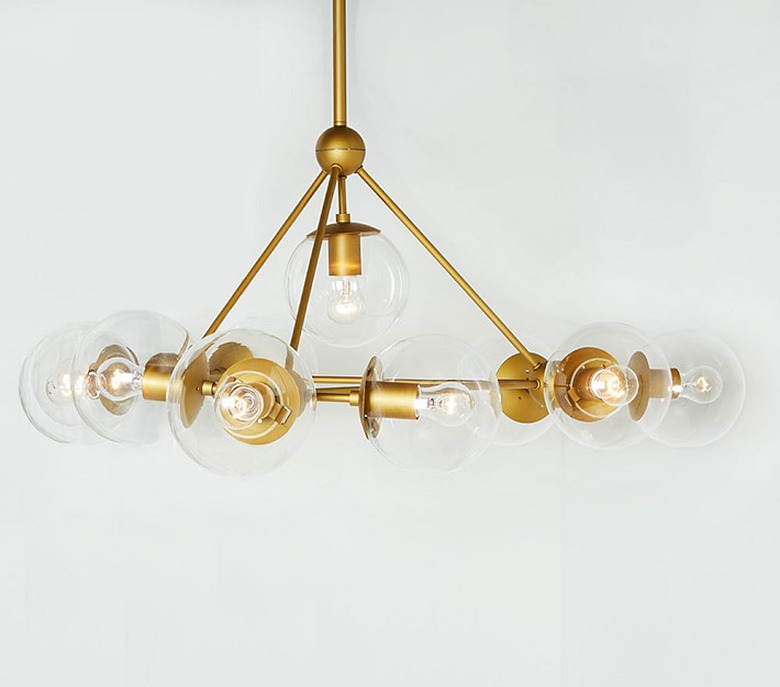 midcentury style gold chandelier