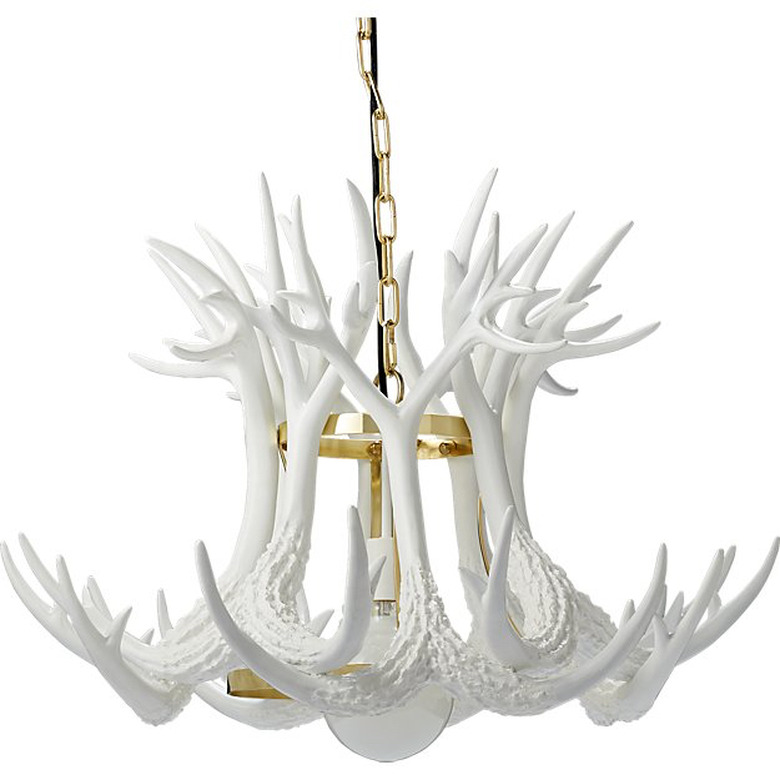 white faux antler pendant light