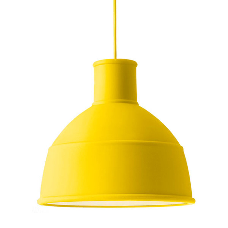 yellow industrial style pendant light