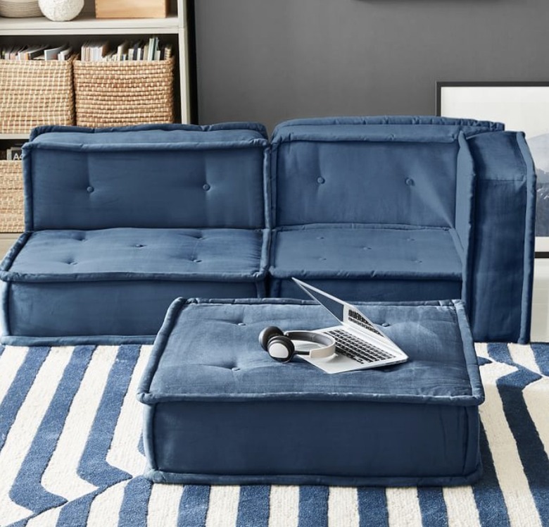 Blue Cushy Lounge Sectional
