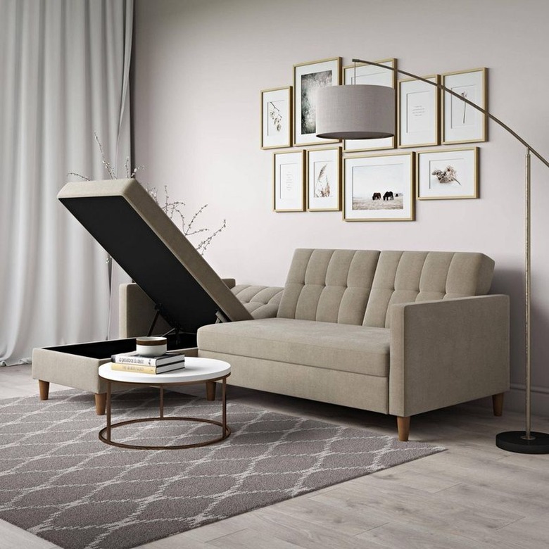 Room & Joy Hugo Chenille Upholstered Storage Sectional Futon