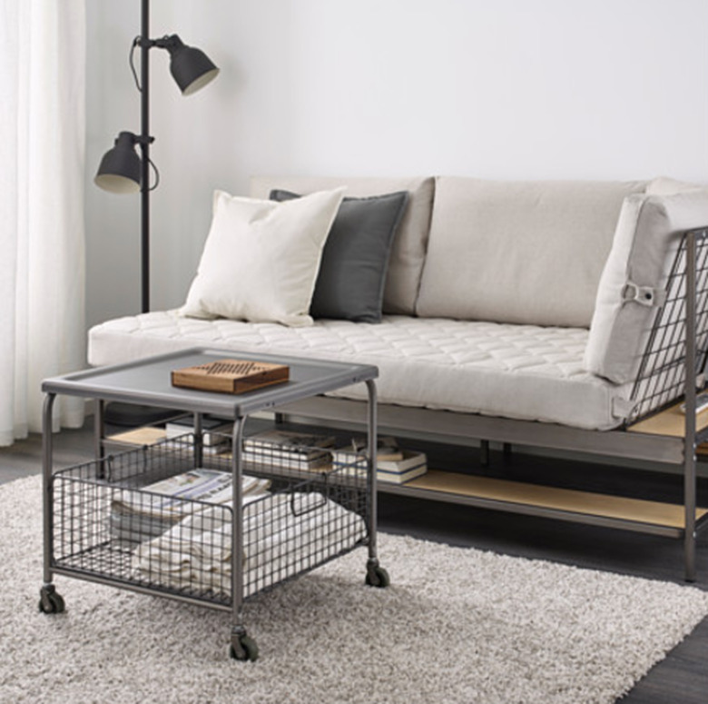 metal rolling coffee table