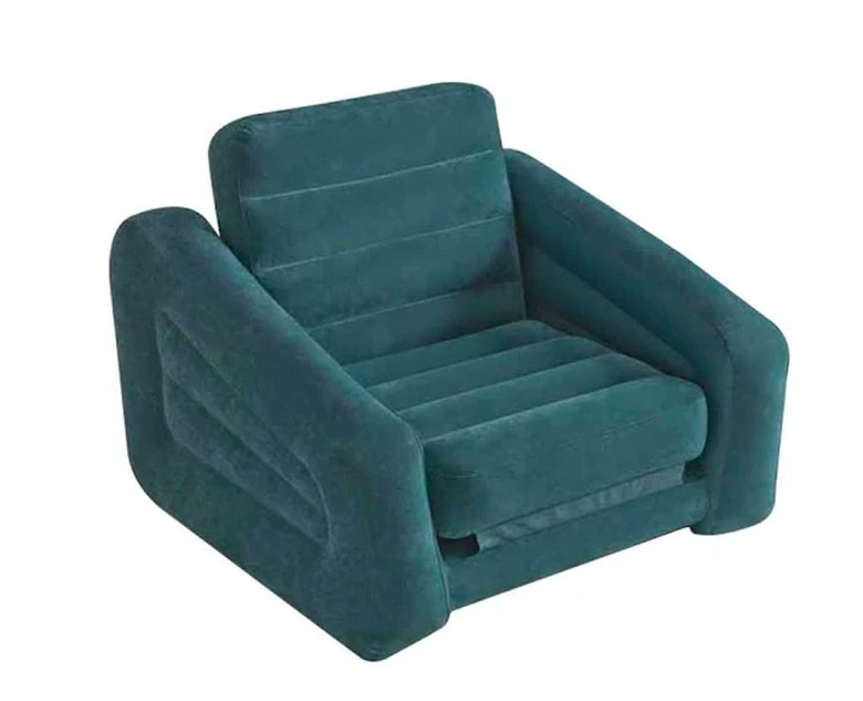 blue inflatable chair