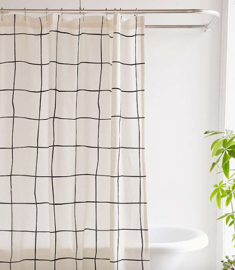 grid shower curtain