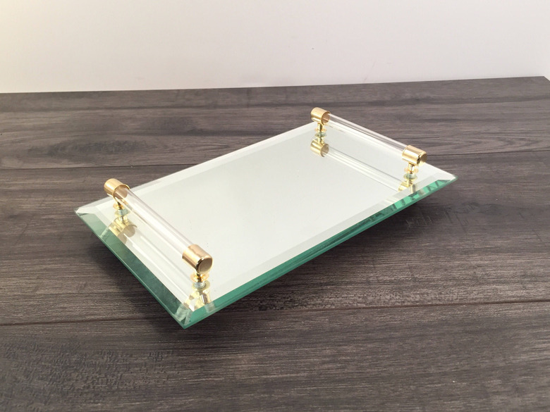 vintage mirror tray