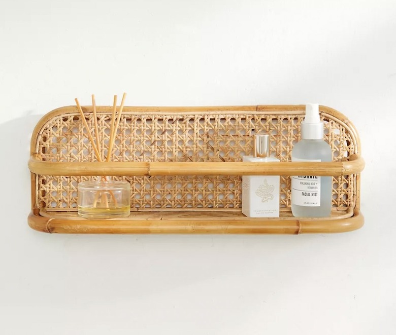 Rattan mini wall shelf